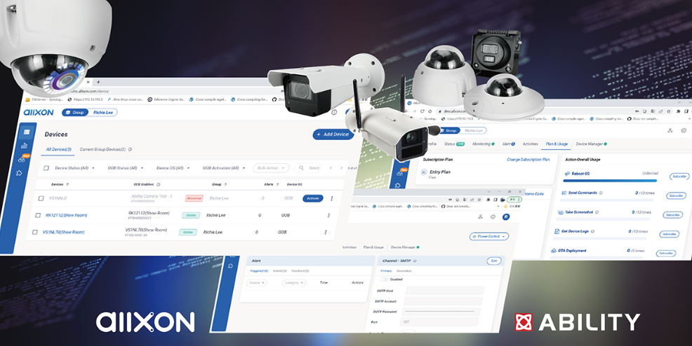 Ability EnterpriseのエッジAIカメラ、AllxonのOTAクラウド遠隔管理サービスに完全対応